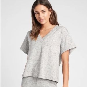 Athleta Serenity Sweatshirt Tee Marl Grey Heather